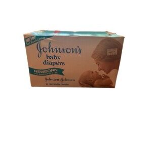 Vintage 1979 Johnson & Johnson Box Of Newborn Baby Diapers 24 Count *New